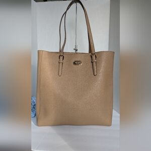Michael Kors Jet Set Tan  large saffiano leather tote bag